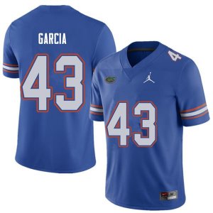 Men's Florida Gators #43 Cristian Garcia NCAA Jordan Brand Royal Authentic Stitched College Football Jersey JYR8062QN